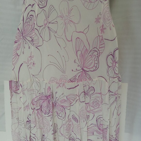 Eva Blue Y2K Fairy Dress 10 Handkerchief Whimsical Fairycore Beaded Floral White - Picture 13 of 16